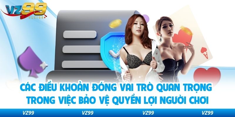 Các điều khoản đóng vai trò quan trọng trong việc bảo vệ quyền lợi người chơi